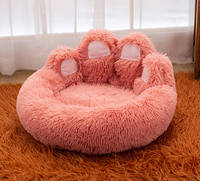 Coussin de couchage confortable pour chien et chat, design patte en peluche chaude, pour animaux de grande race