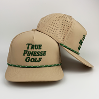 Gorra de Béisbol Impermeable Personalizada de 5 Paneles con Logotipo Bordado en 3D, Gorras Perforadas con Corte Láser, Gorras Deportivas de Alto Rendimiento para Golf