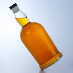 Elegante Botella de Vidrio Redonda Vacía de 500 ml para Licores, con Base Pesada, para <span class=keywords><strong>Vodka</strong></span>, Whisky, Ron, con Tapón de Corcho - Product Image 2
