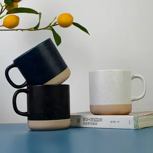 Mug keramik mosaik dua warna terlaris, Mug berbintang pribadi, hadiah promosi liburan bercetak Logo keramik Model Mug 460ML