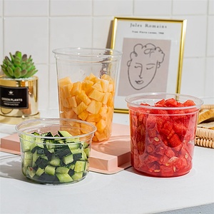 24Oz 117Mm 770Ml Logo Tùy Chỉnh In Cashew Container Pet Cốc Nhựa Có Thể Tái Chế Dùng Một Lần Với Nắp Phẳng - Product Image 5