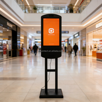Kiosque numérique sur pied avec écran tactile pour la gestion des visiteurs en libre-service, idéal pour les centres commerciaux et les hôpitaux (information et orientation)