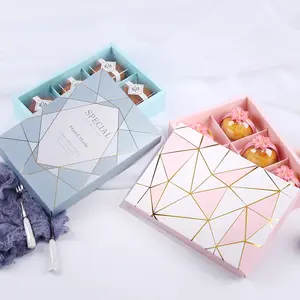Kemasan Karton Kotak Hadiah Pink Biru Pernikahan Kotak Permen Kertas Grosir Kertas Cokelat Kustom 50 Kemasan Makanan & Minuman