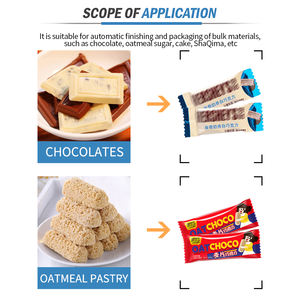 Machines d'emballage automatiques <span class=keywords><strong>à</strong></span> grande vitesse pour sachets de granola, barres énergétiques, ligne d'emballage en flux coussin, machine d'emballage pour chocolat et bonbons - Product Image 2