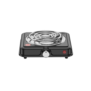 Plaque chauffante électrique portable à brûleur unique 1000W, surface en fonte, contrôle de la température, prise multi-tension pour usage domestique - Product Image 2