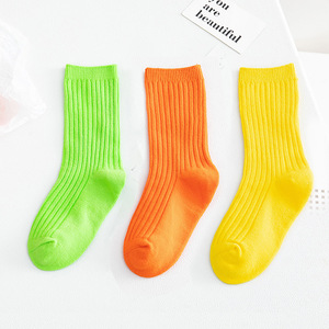 Rắn Màu Thời Trang Dệt Kim Chải Kỹ Cotton Trẻ Em Vớ Slouch Trẻ Em Trẻ Chàng Trai Cô Gái Crew Gân Bé Vớ Bộ - Product Image 6