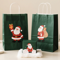 Sacs en papier biodégradables marron personnalisés imprimés pour la vente au détail, sacs alimentaires laminés en carton blanc, petits sacs mini de luxe de marque pour Noël