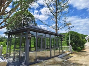 <span class=keywords><strong>Pergola</strong></span> motorisée en aluminium, écologique, imperméable, pour l'extérieur, avec verre <span class=keywords><strong>coulissant</strong></span> et <span class=keywords><strong>rideau</strong></span> rétractable - Product Image 5