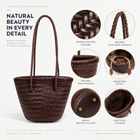 Sac à main en cuir véritable personnalisé avec logo pour femme, sac seau tissé à la main, sac à bandoulière à cordon, pochette pour femme