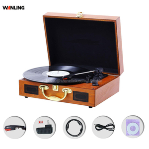 Tourne-disque <span class=keywords><strong>vinyle</strong></span> en bois avec haut-parleurs Blue Tooth Suitcase Vinyl Record AUX in Turntable Player - Product Image 5