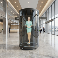 Télécommande Android pour vitrine holographique numérique 21,5 pouces, affichage 3D Hologram Holotube pour hall d'hôtel et exposition