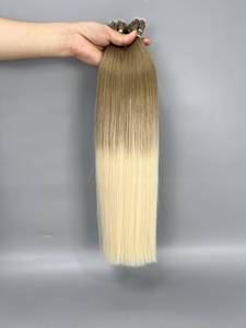 Alta calidad Remy doble dibujado queratina Bond Flat <span class=keywords><strong>U</strong></span> I Tip extensión de cabello humano resaltar Rubio I-Tip teñido cabello europeo blanqueado - Product Image 5