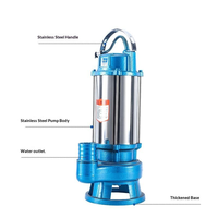 Bomba Sumergible Industrial para Drenaje de Aguas Residuales, Bomba de Elevación de Aguas Residuales con Sello Mecánico de Eje de Acero Inoxidable para Tratamiento de Aguas Residuales
