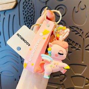 Llavero de PVC 3D Suave con Diseño de Animalitos de Dibujos Animados para Mujer, Bonito Llavero Kawaii para Cartera, Accesorios, Llavero de Unicornio de Plástico - Product Image 1