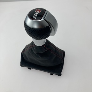 Perilla de palanca de cambios con agujero de panal para <span class=keywords><strong>Audi</strong></span>, pomo de palanca de cambios con ajuste de arranque DSG Stronic, líneas negras y rojas, cubierta de polvo para <span class=keywords><strong>Audi</strong></span> - Product Image 4
