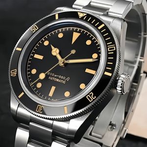 OEM DOM Montres automatiques de plongée rétro avec logo personnalisé Montre-bracelet pour homme avec revêtement AR lumineux en saphir Lunette bidirectionnelle en céramique - Product Image 3