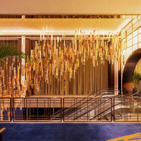 Villa Hôtel Lumières Escalier Lustre Moderne Long Tube De Verre Pousses De Bambou Lustre Personnalisé