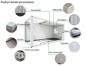 Casa Contenedor Expandible de Diseño Moderno de 20 pies, 2 Dormitorios, 1 Baño, Cocina, Casa Prefabricada Modular Pequeña para Oficina en el Patio Trasero - Product Image 6