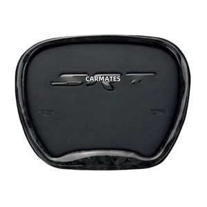 Ante de cuero personalizado para <span class=keywords><strong>Dodge</strong></span> Charger 15-21 <span class=keywords><strong>volante</strong></span> cromado cubierta de cuerno 6ET051VXAA 1ZY191X9AG 5QX40XDVAA SRT Trim - Product Image 1