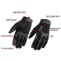 Gants de protection renforcés avec paume rembourrée et protection des articulations en TPR, dos en tricot respirant pour usage tactique extérieur et sportif