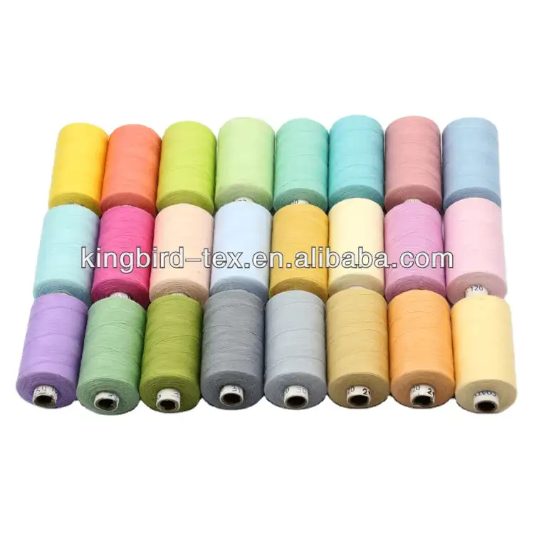 Ningbo renkli 40/2% 100% polyester dikiş ipliği