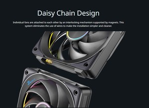 Ventilateur de boîtier <span class=keywords><strong>PC</strong></span> silencieux OEM MagFlow 120 ARGB 120 mm à roulement fluide avec LED colorées, faible bruit 30 dBA, 42 CFM, 3 W, refroidissement - Product Image 6