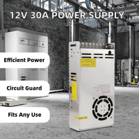 Convertisseur de puissance industriel haute efficacité AC110/220V DC 12V 30A 360W, module d'alimentation universel à commutation LED