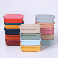 Boîte à lunch en silicone à trois compartiments, réduction des graisses et conservation de la fraîcheur avec couvercle - Vente en gros