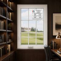 Ventana Abatible de UPVC con Manivela, Resistente al Agua y de Alto Rendimiento, Adaptable a Todo Tipo de Proyectos Residenciales Personalizados