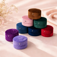 Boîte à bagues en cuir PU OEM ODM, petite, plusieurs couleurs unies, logo personnalisé, pour demande en mariage, mariage, Saint-Valentin, présentoir à bijoux
