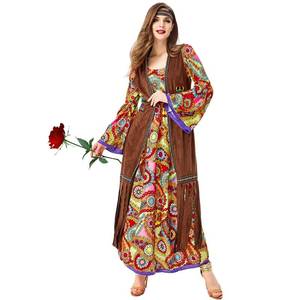 Disfraz Retro Hippie de Halloween para Mujer, Traje de Diosa Tribal Disco, Vestido de Cosplay, Atuendo para Actuación, Venta al por Mayor - Product Image 4
