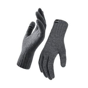 Gants d'hiver à doigts entiers avec logo personnalisé, mitaines tricotées chaudes pour l'extérieur, gants de cyclisme solides pour hommes et femmes - Product Image 4
