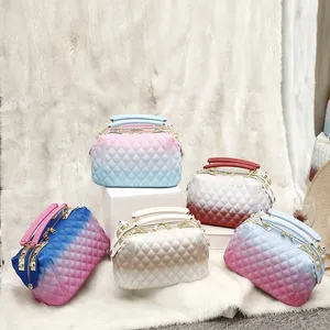 Tas Bahu Tunggal Wanita, Dompet Jelly Kecil Pvc Warna Pelangi Dapat Disesuaikan 2022