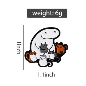Забавные упрощенные фигурки и брошь с кошкой, мемо, эмалевые булавки, Мультяшные милые животные, нагрудные значки, ювелирные подарки, оптовая продажа - Product Image 6