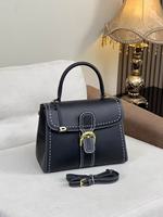Sac à rabat tendance en PU avec fermeture à boucle, couleur unie, deux sangles, portable, bandoulière, pour femme, modèle 1101 #