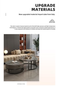 2024 sang trọng hiện đại giản dị bên bảng căn hộ nhỏ có thể truy cập Slate <span class=keywords><strong>MDF</strong></span> gỗ trà cà phê đặt nhà phòng khách đồ nội thất - Product Image 2