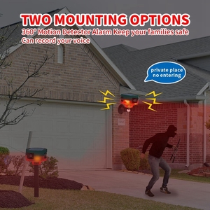Hundebellgeräusche und Schussgeräusche unterstützen die Aufnahme von 13 Soundtypen, Stroboskoplichter, Solaralarm mit Bewegungssensor für den Außenbereich - Product Image 5