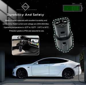 ขั้วต่อไฟฟ้าสำหรับชาร์จรถยนต์60แอมป์ J1772 V AC,อะแดปเตอร์สำหรับชาร์จ Tesla Type 1ถึง Tesla Male - Product Image 5