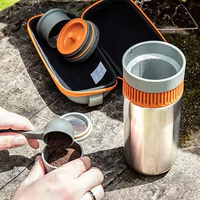 Étui portable léger en EVA rigide pour cafetière, étanche et durable avec cordon de serrage pliable pour les voyages et les vacances
