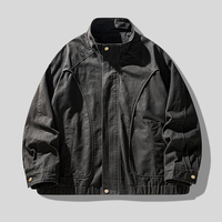 Blouson aviateur zippé kaki pour homme, col montant, style sportswear, décontracté, pour le printemps et l'hiver