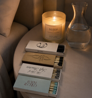 Allumettes en bois de luxe personnalisées avec logo de marque imprimé, pour présentoir de bureau, ornement de hall d'hôtel, allumettes d'hôtel