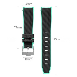 <span class=keywords><strong>Bracelet</strong></span> en silicone incurvé à ajustement rapide de luxe HQ 20 mm Texture Sport pour montres Omega X Moon-Swatch Speed-Master - Product Image 2