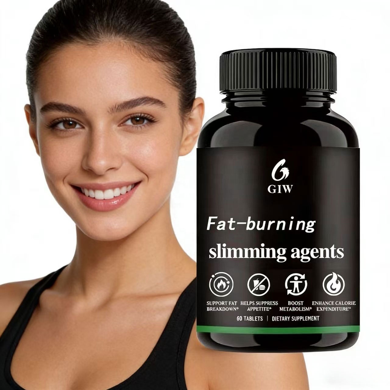 GIW Custom Natural Herbal Slimming Capsules Slim Plus Fast Diet Weight Loss Pill Strong Fat Burner For Adults