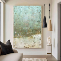 Peinture à l'huile contemporaine sur toile, peinte à la main, sur commande, pour décoration murale, avec cadre de couleur personnalisée