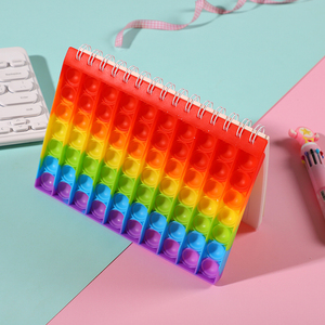 Sổ Tay Bong Bóng Đẩy Hình Kỳ Lân Cầu Vồng Dễ Thương Cho Bé Gái Sổ Tay Nhật Ký Nhiều Màu Dễ Thương Bộ Văn Phòng Phẩm Bằng Silicon - Product Image 5