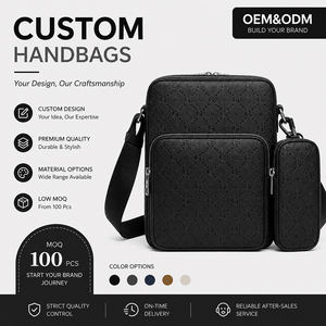 Sac bandoulière multi-poches pour homme en cuir PU gaufré, sac messager avec pochette amovible, sac de voyage quotidien OEM ODM - Product Image 1