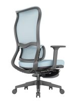 JOHOOFURNITURE Chaise de bureau ergonomique moderne avec repose-pieds, chaise de bureau en maille pour salle de réunion - Accoudoirs réglables, respirante et durable