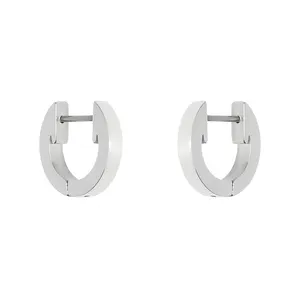 2024 Luxury Huggie Earrings Classic Light Weight Chunky Open Large Fashion Jewelry Earrings Stainless Steel