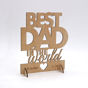 Regalo per la festa del papà 2023 miglior papà al mondo carte da esposizione regali di taglio laser personalizzati in legno per papà papà papà - Product Image 4