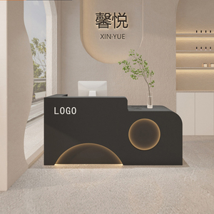 Modern yüksek kalite Led resepsiyon masası basit kadin giyim mağazası berber dükkanı güzellik salonu resepsiyon masası - Product Image 5